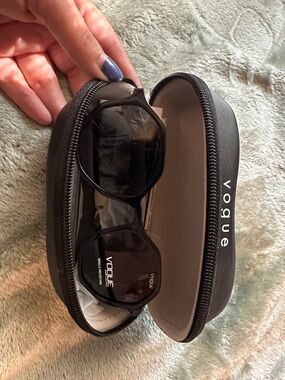 Vogue Black Sunglasses with Matching Black Zip Case